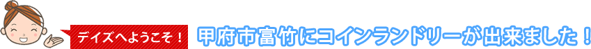 デイズへようこそ！甲府市富竹にコインランドリーが出来ました !